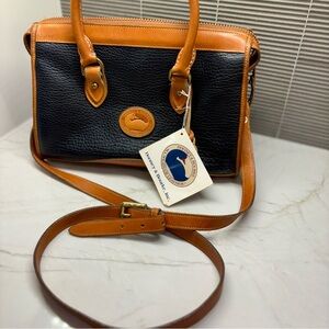 Dooney & Bourke Black and Tan Satchel